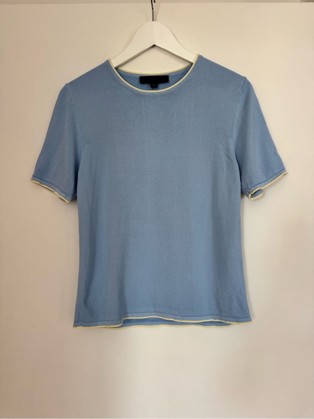 Zara Light Blue Short Sleeve Tee with Cream Contrast Trim